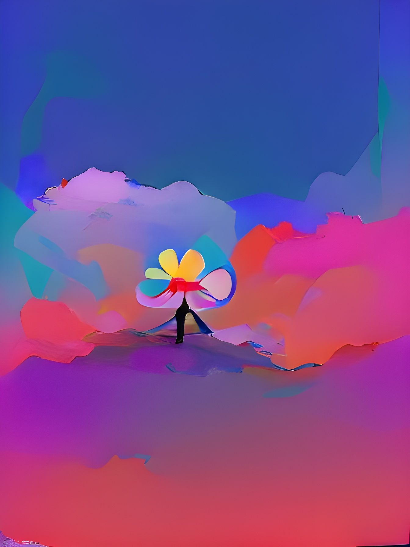 Minimalist Dream Flower in Vibrant Colors
