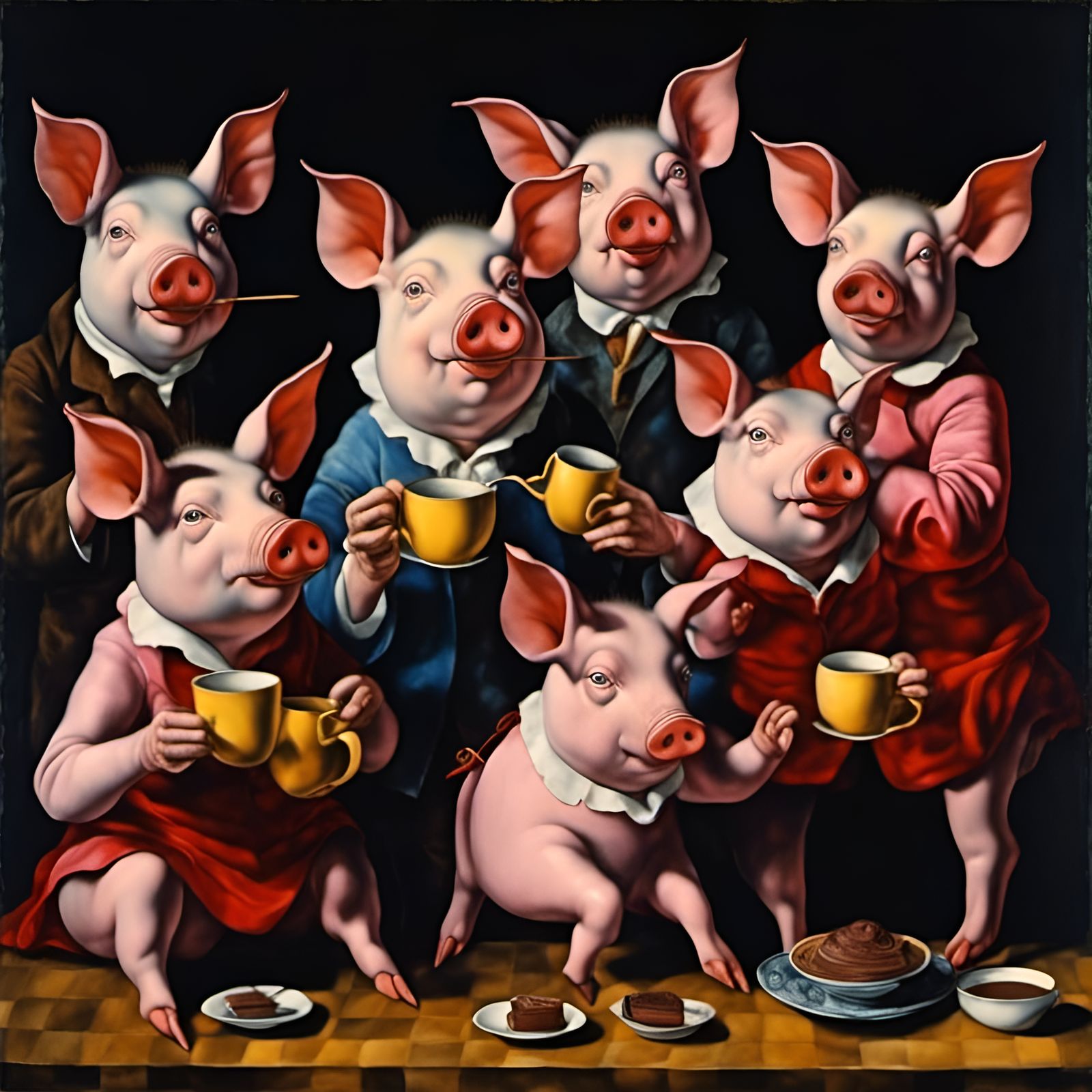 The Julian Schnabel NC group, if there was one, with hot chocolate