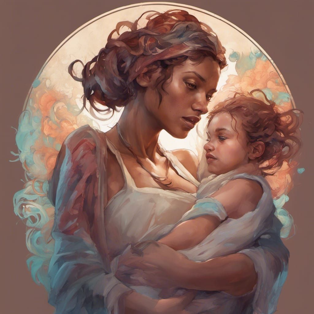 Detailed Portrait of Pregnant Woman with Midwife