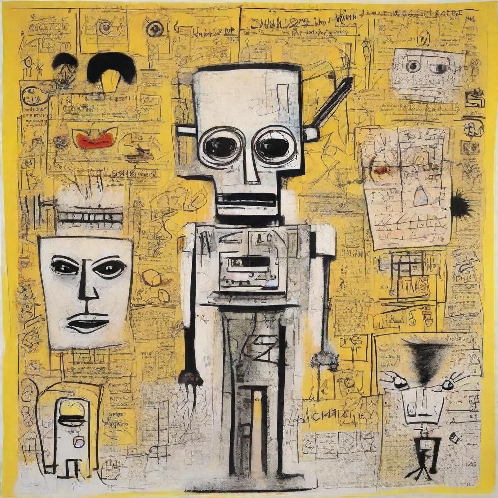 Robot in Basquiat, Dali, and Haring Style