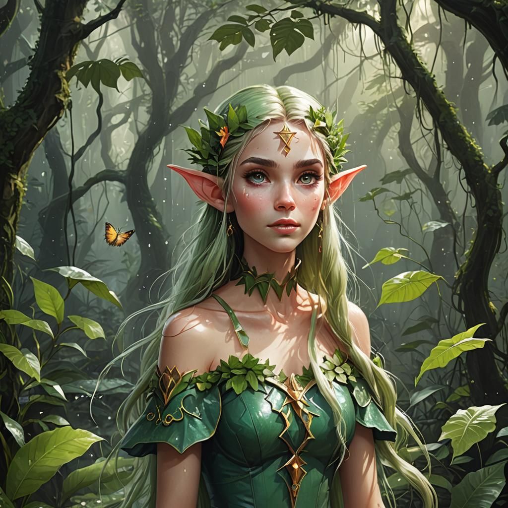 Elven Princess in Magical Rainforest