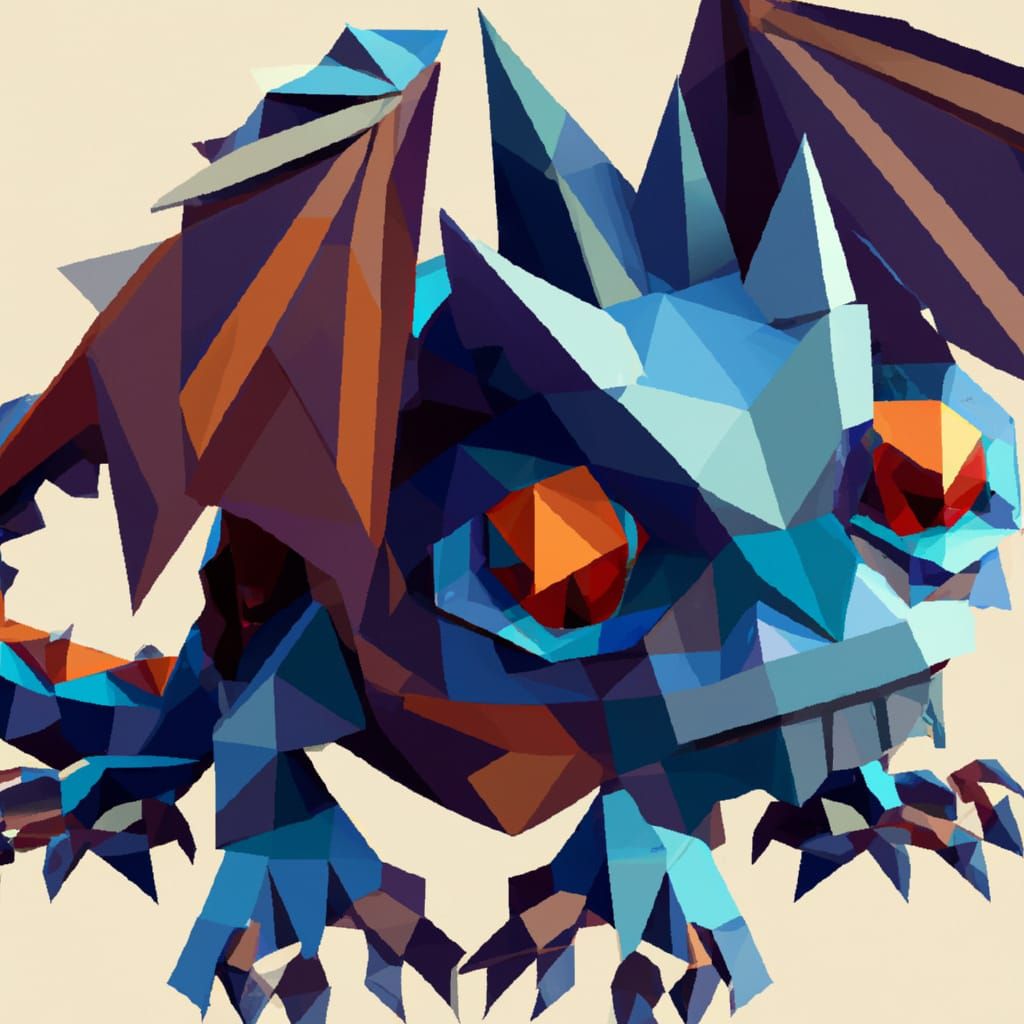 Geometric Dragon: Digital Art Portrait