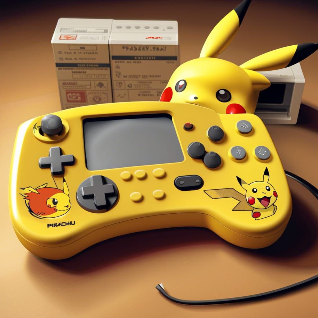 Pikachu Themed Video Game Console Design