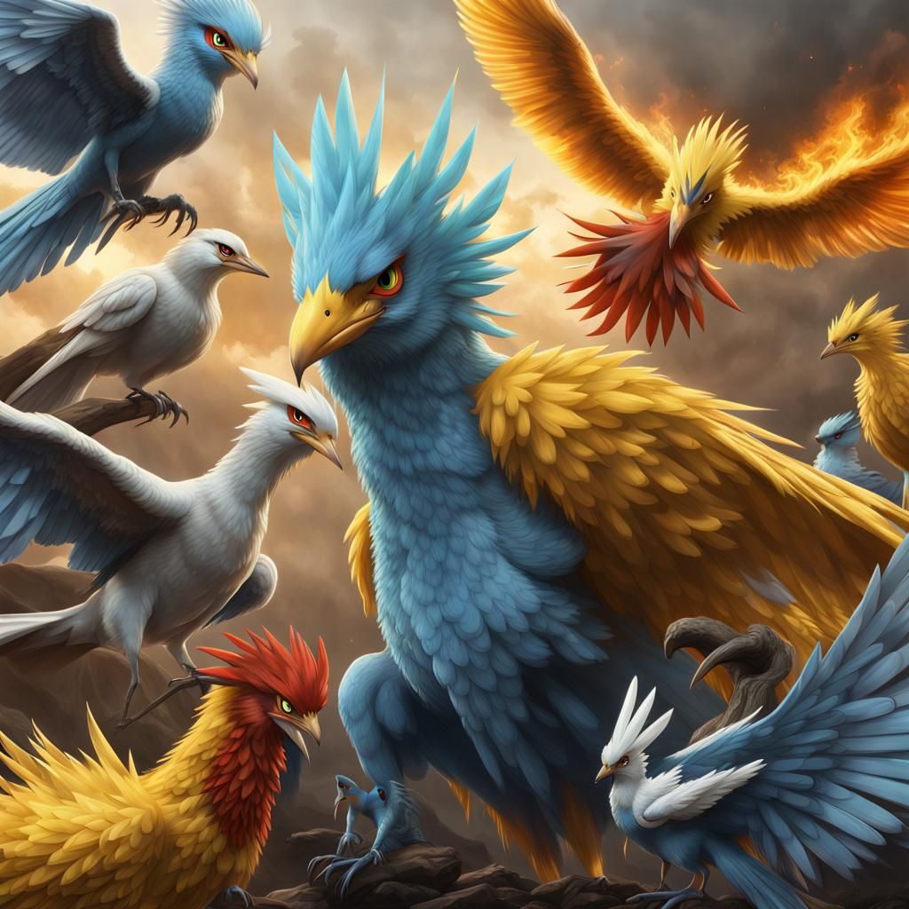 Hyperrealistic Pokémon Bird Identification Poster