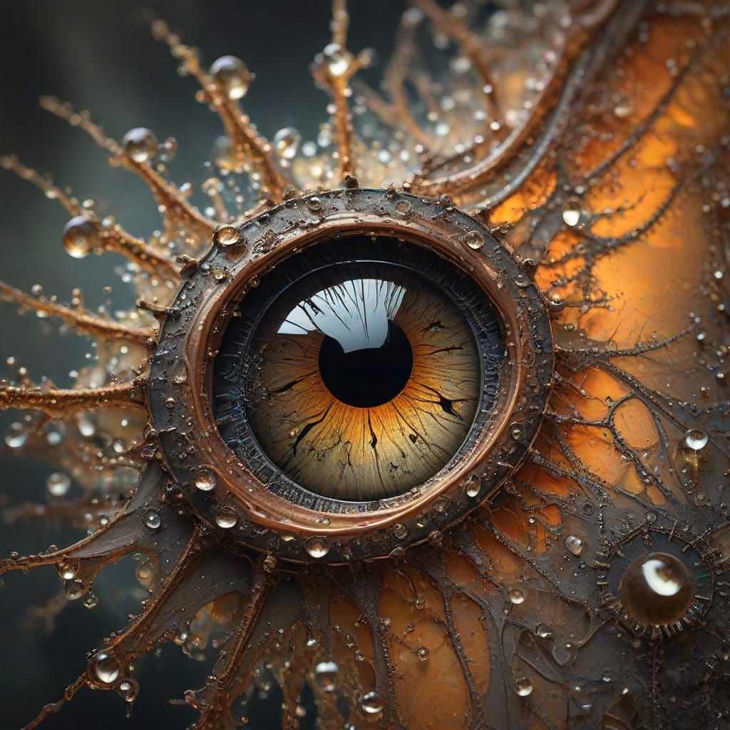 Eye-Like Mandelbrot Fractal Art in Grunge Fusion Style