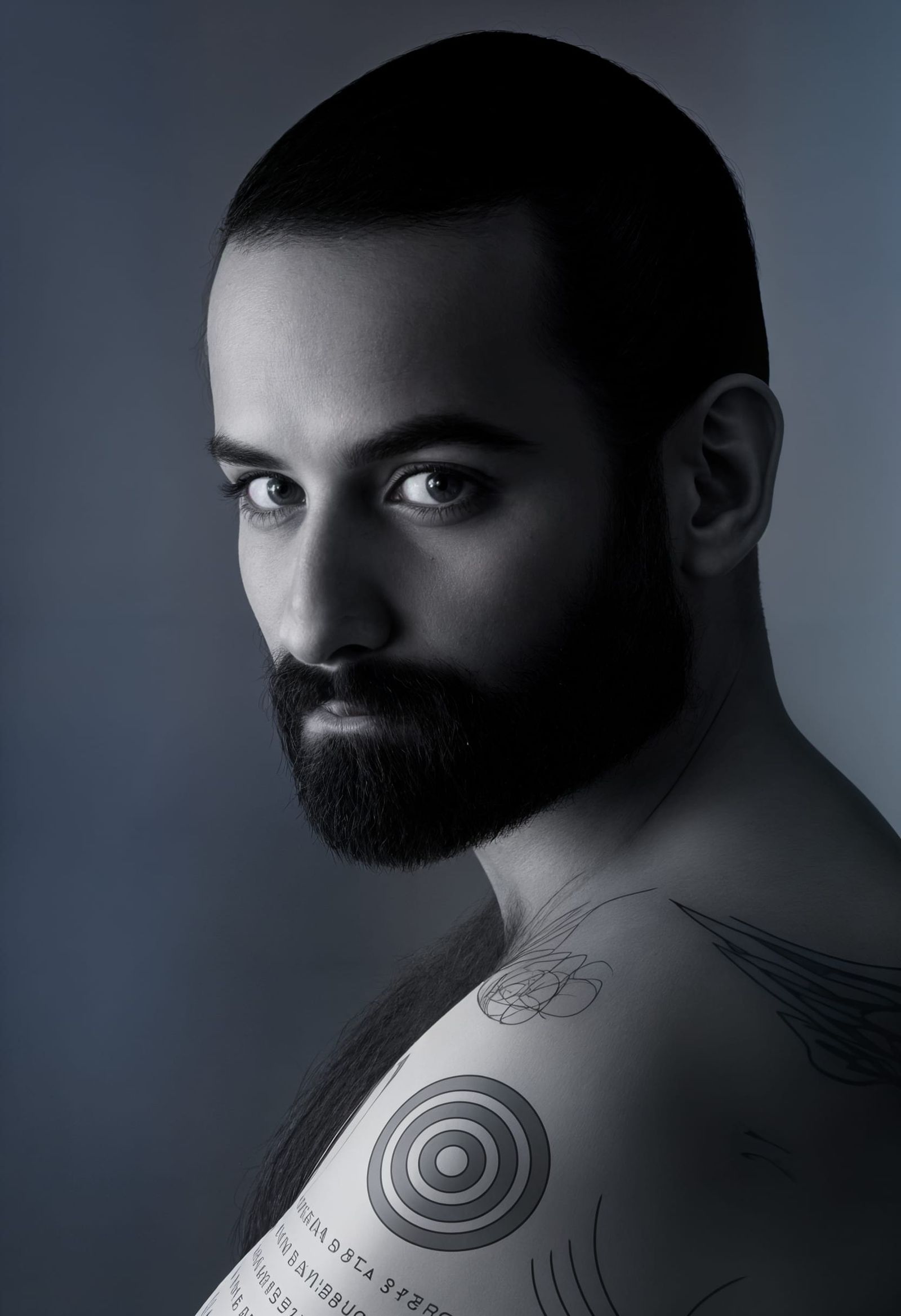 Mysterious Gene Portrait in a Modern Art Style