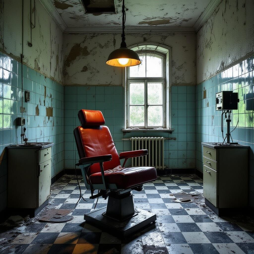 Sinister ECT Chair in Decayed Asylum Room
