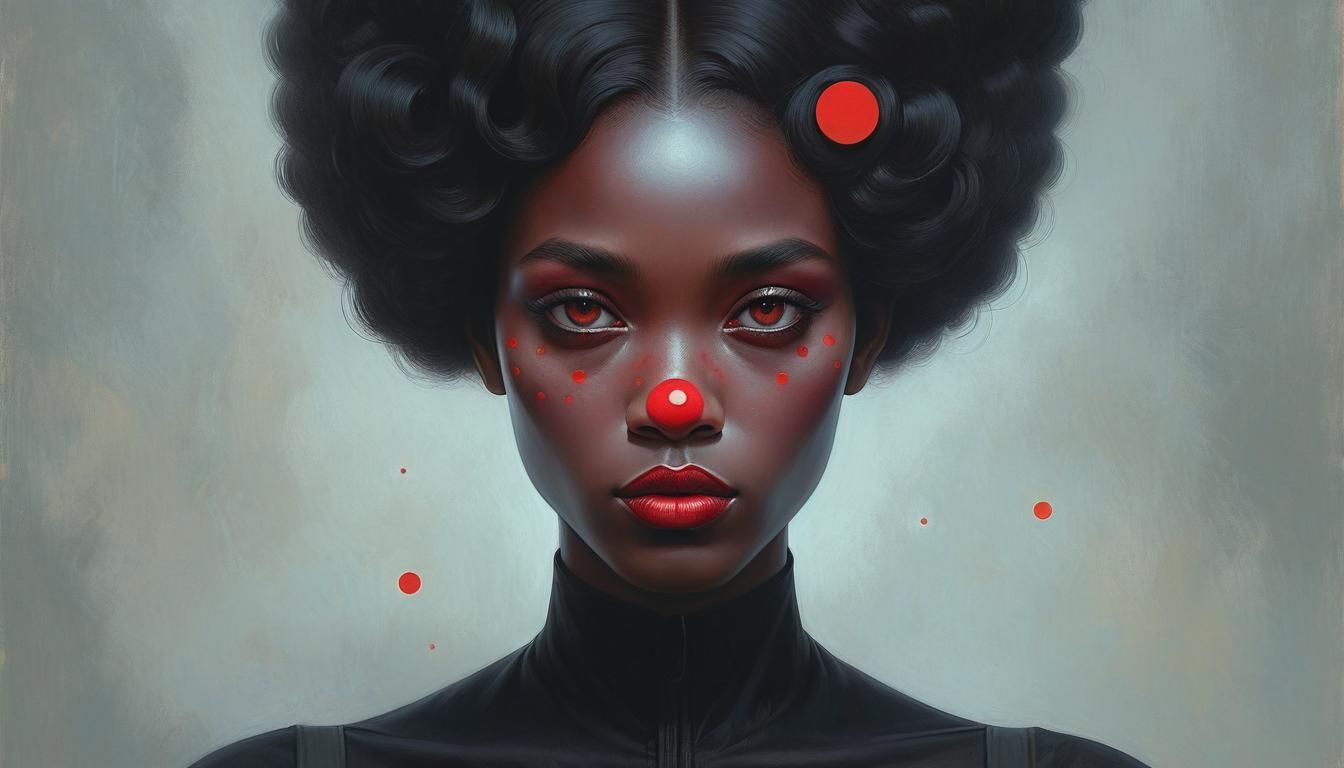 Melanin Woman Portrait in Digital Illustration Style