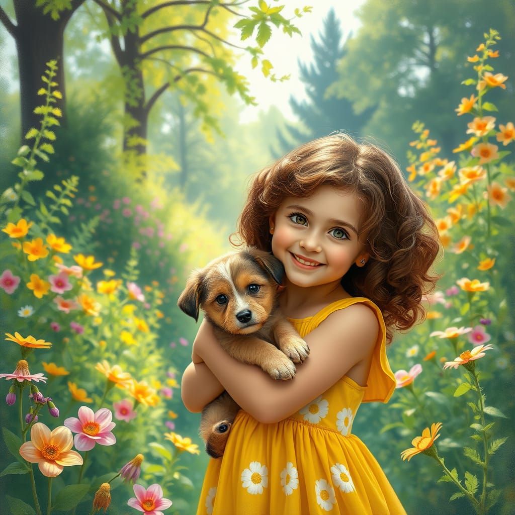 Warm Smile in a Lush Garden