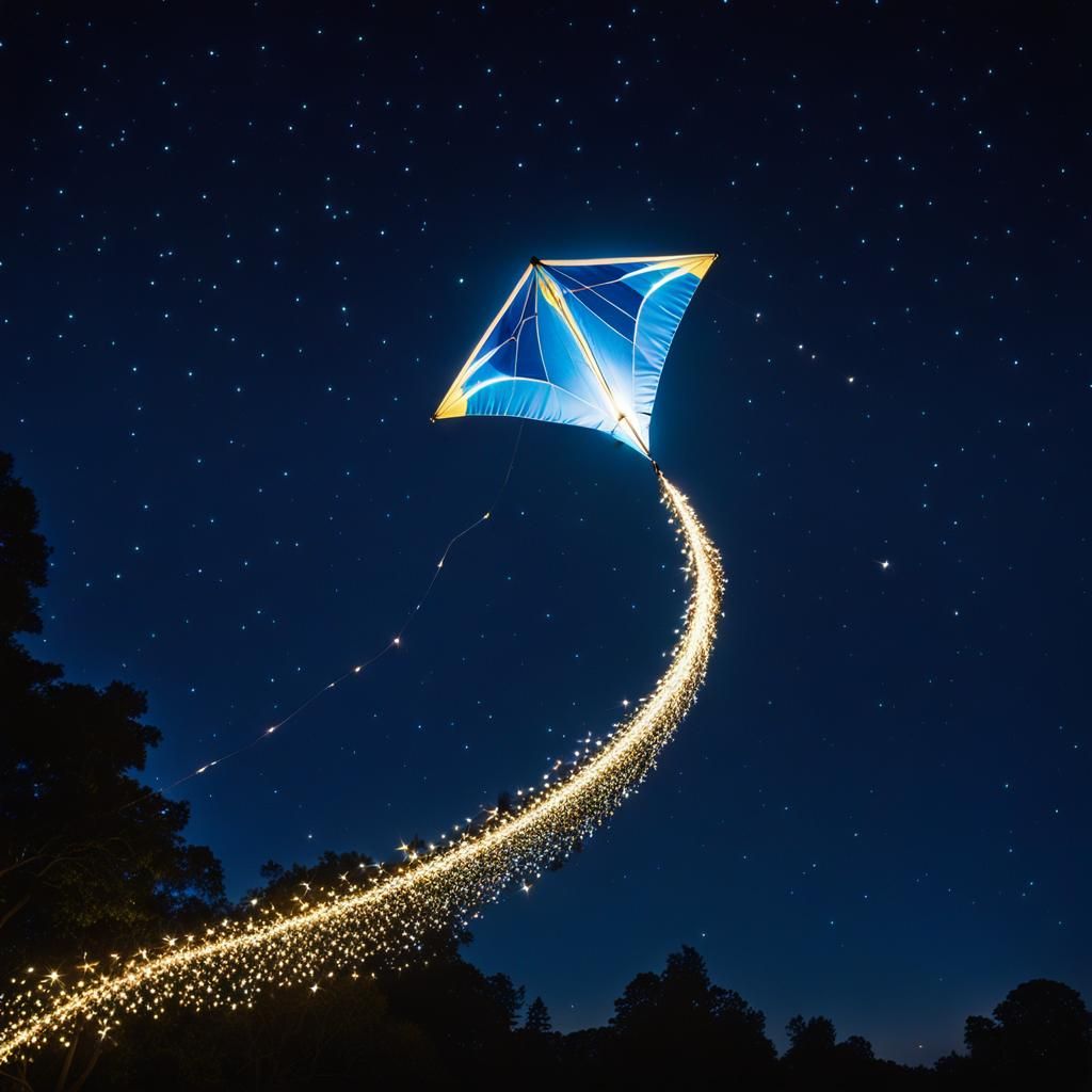 Kite with a sparkling tail