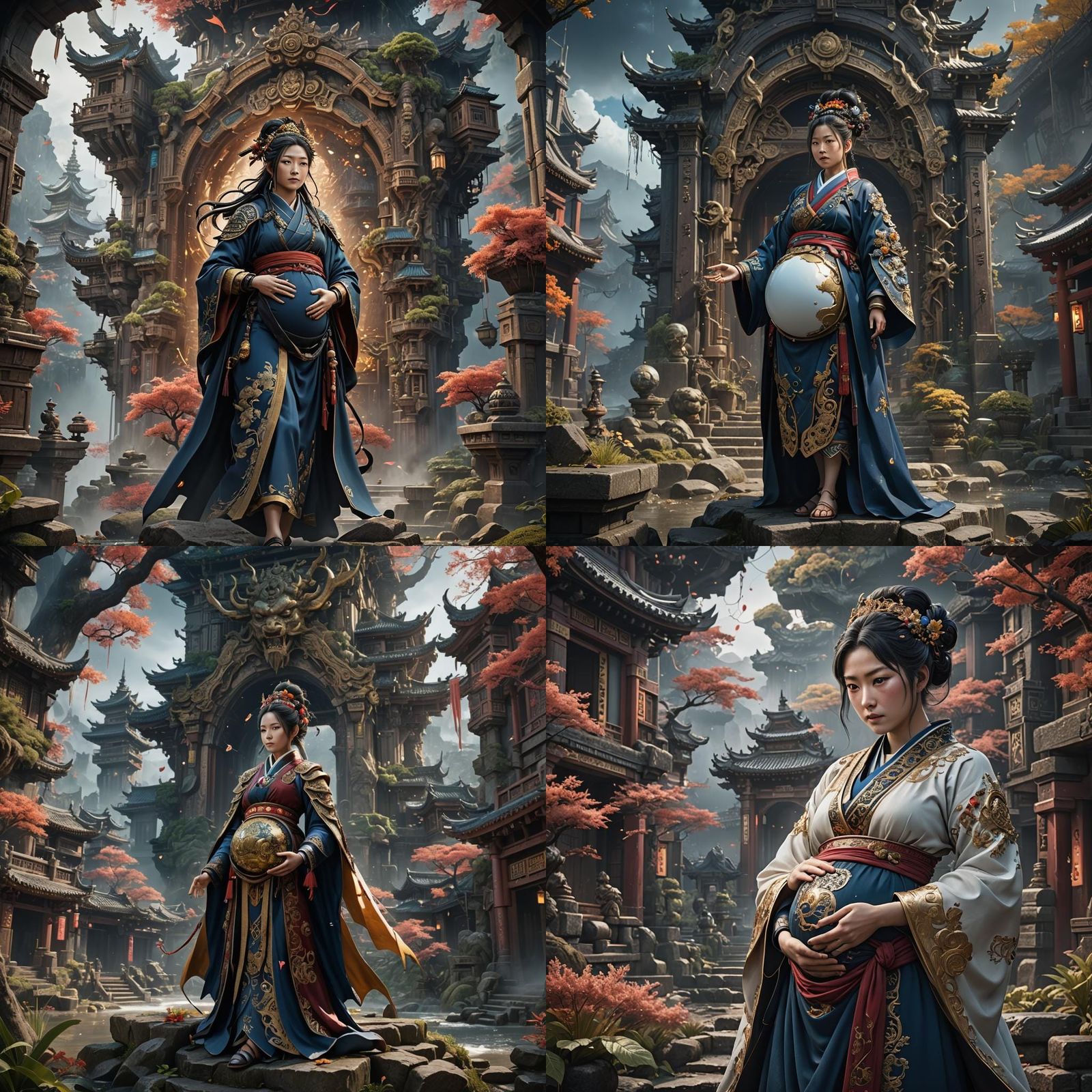 Pregnant Gojo Satoru: Detailed Matte Painting