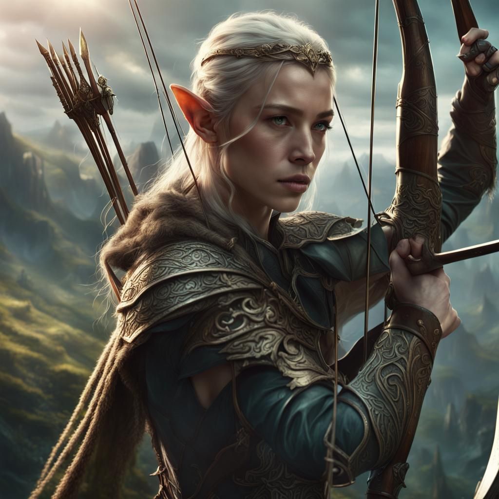 Epic Elven Archer in Dramatic Digital Painting