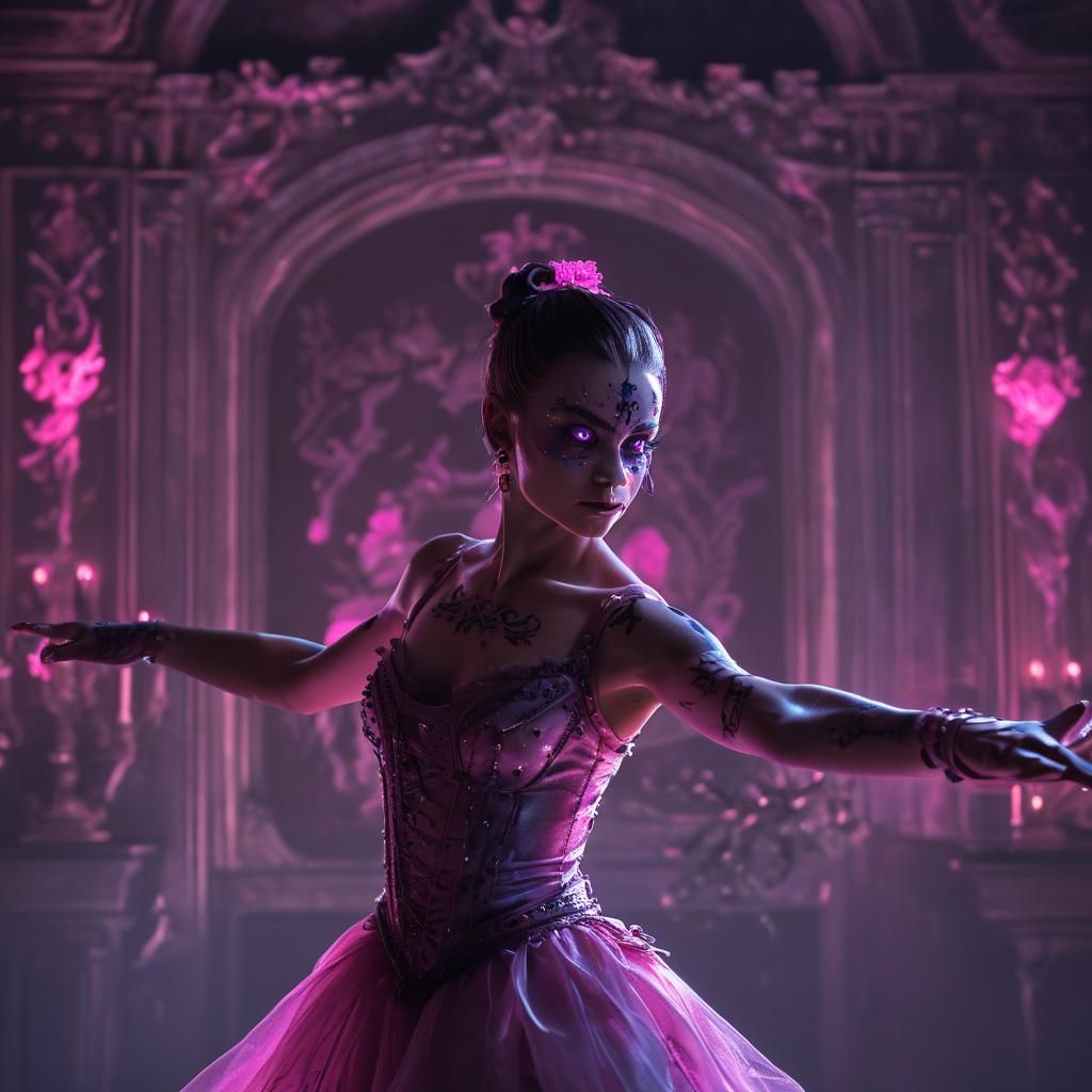 Biopunk Ballerina Dancing in Czech Castle
