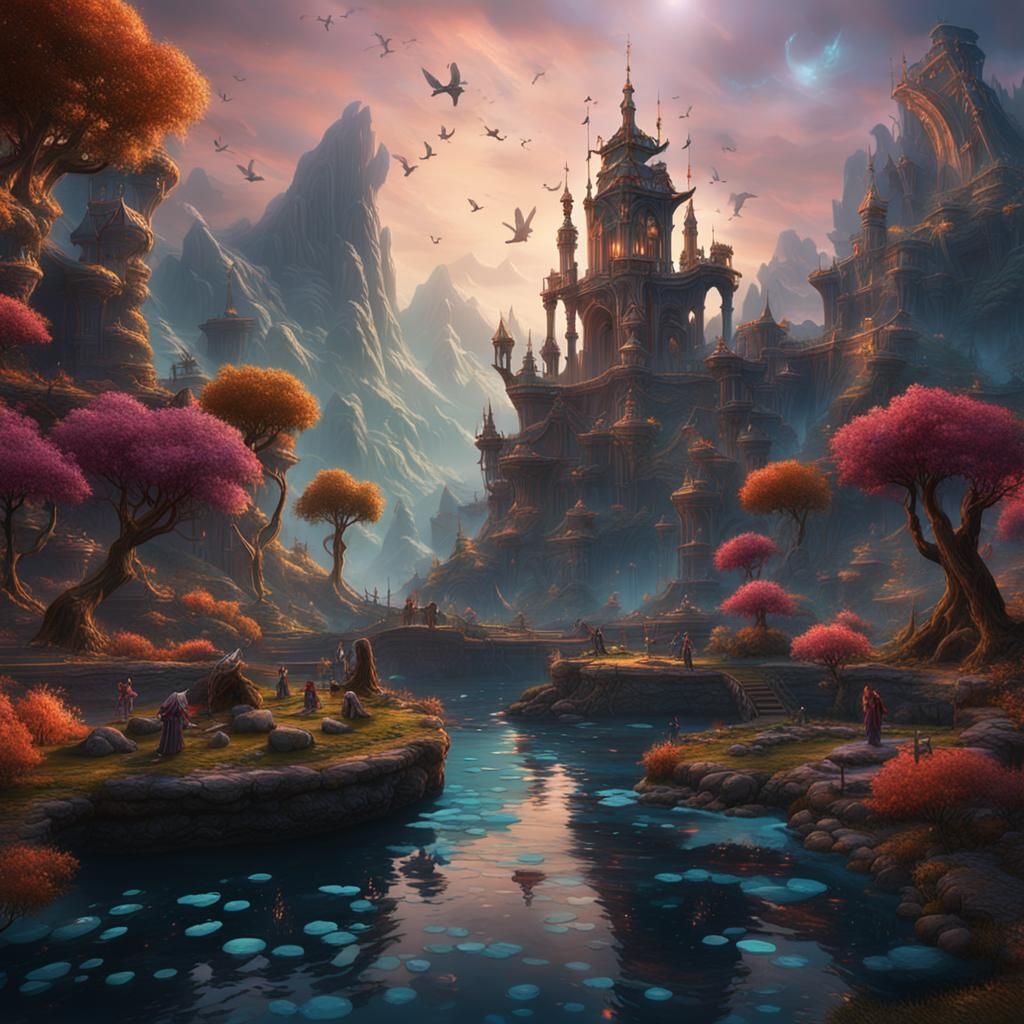 Fantastical Dancing Waal: Detailed Matte Painting