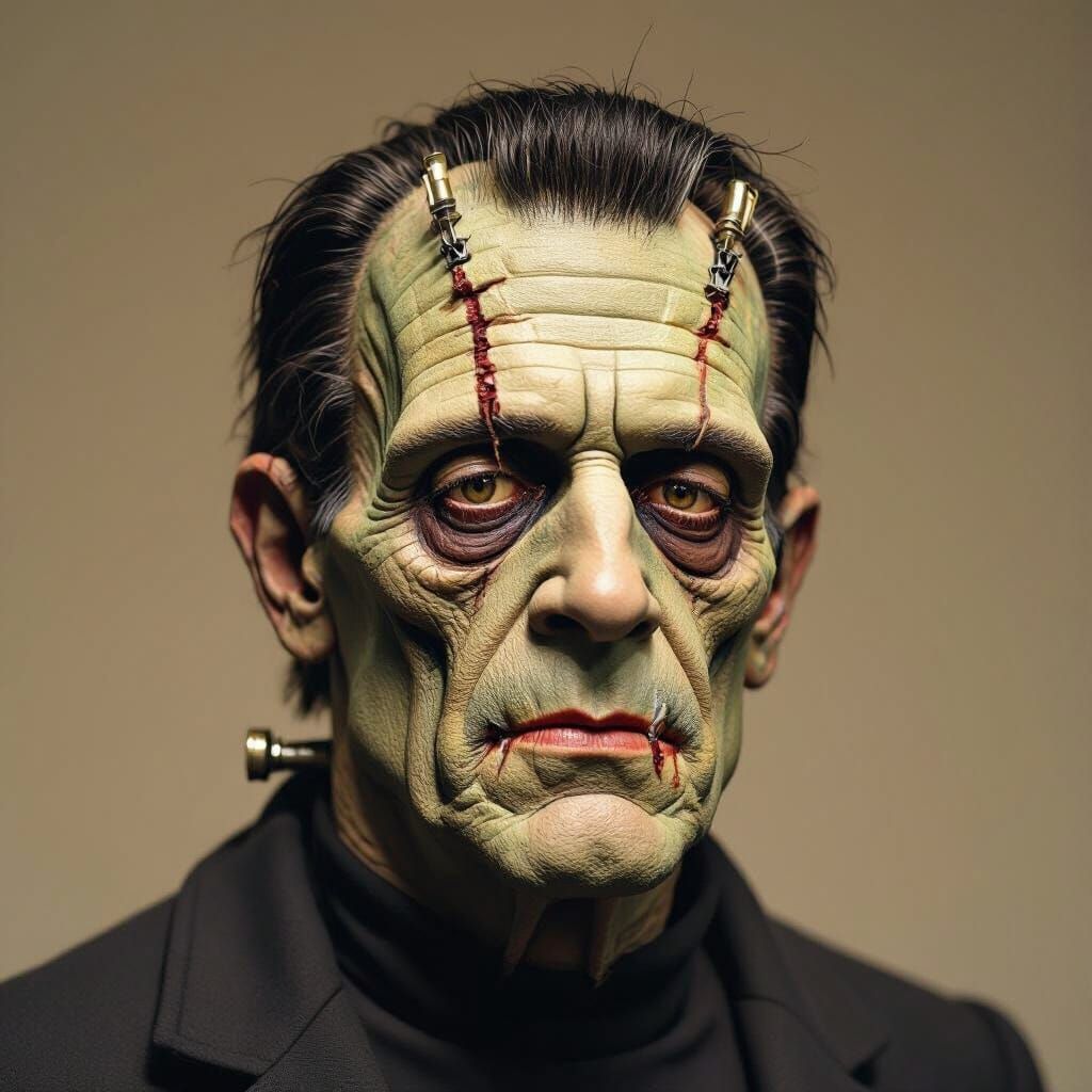 Grotesque Frankenstein Monster in Surreal Horror Style