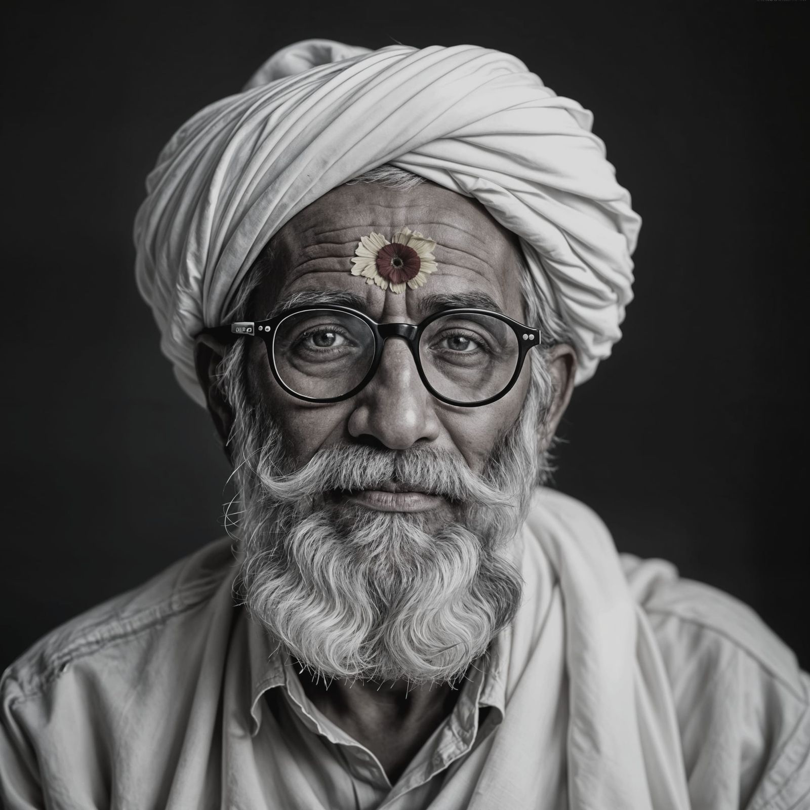 Gandhi Portrait in Black and White