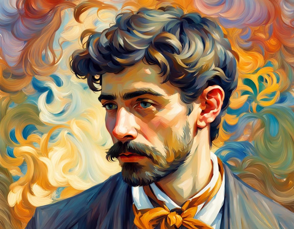 Impressionistic Portrait with Art Nouveau Details