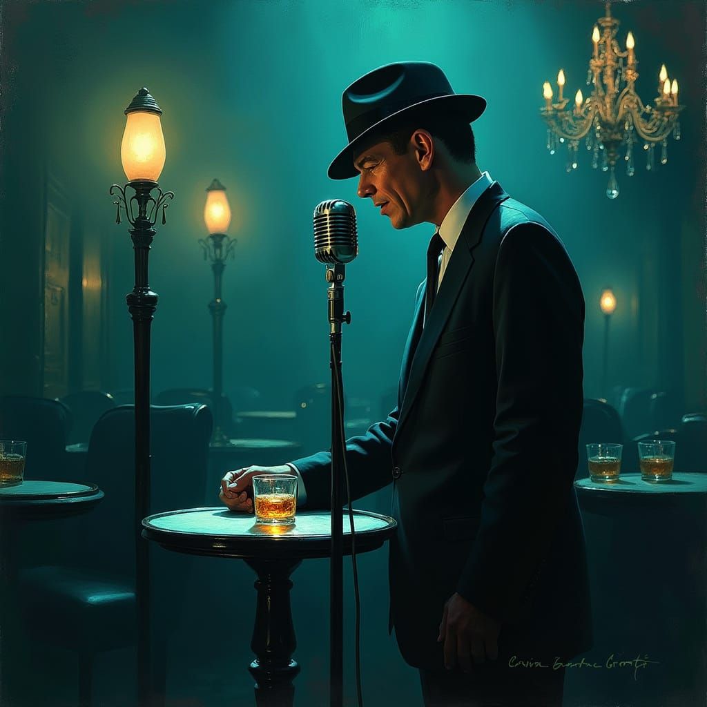 Frank Sinatra in a Moody Jazz Club