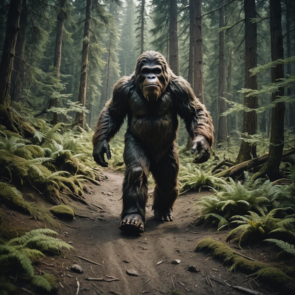 Cinematic Film Still of Big Foot