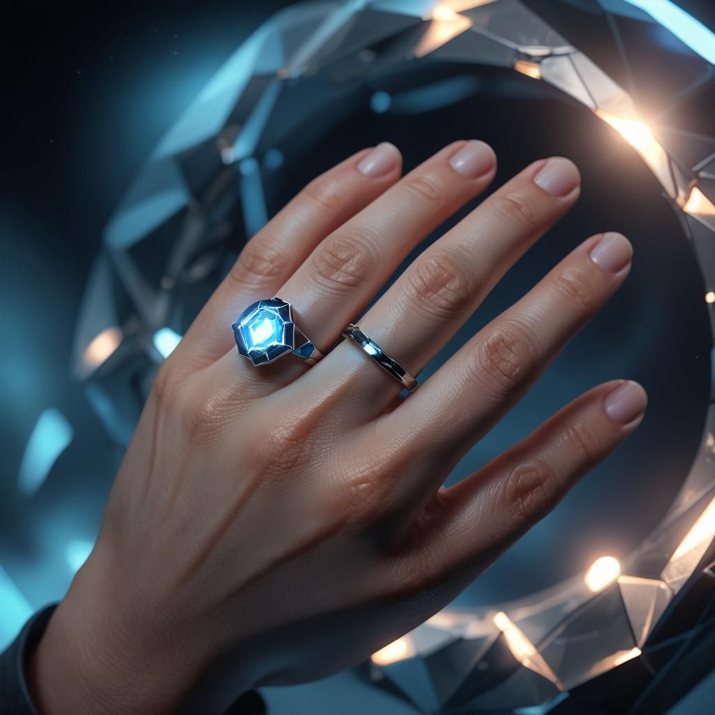 Glowing Ring in Low-Poly 3D Art