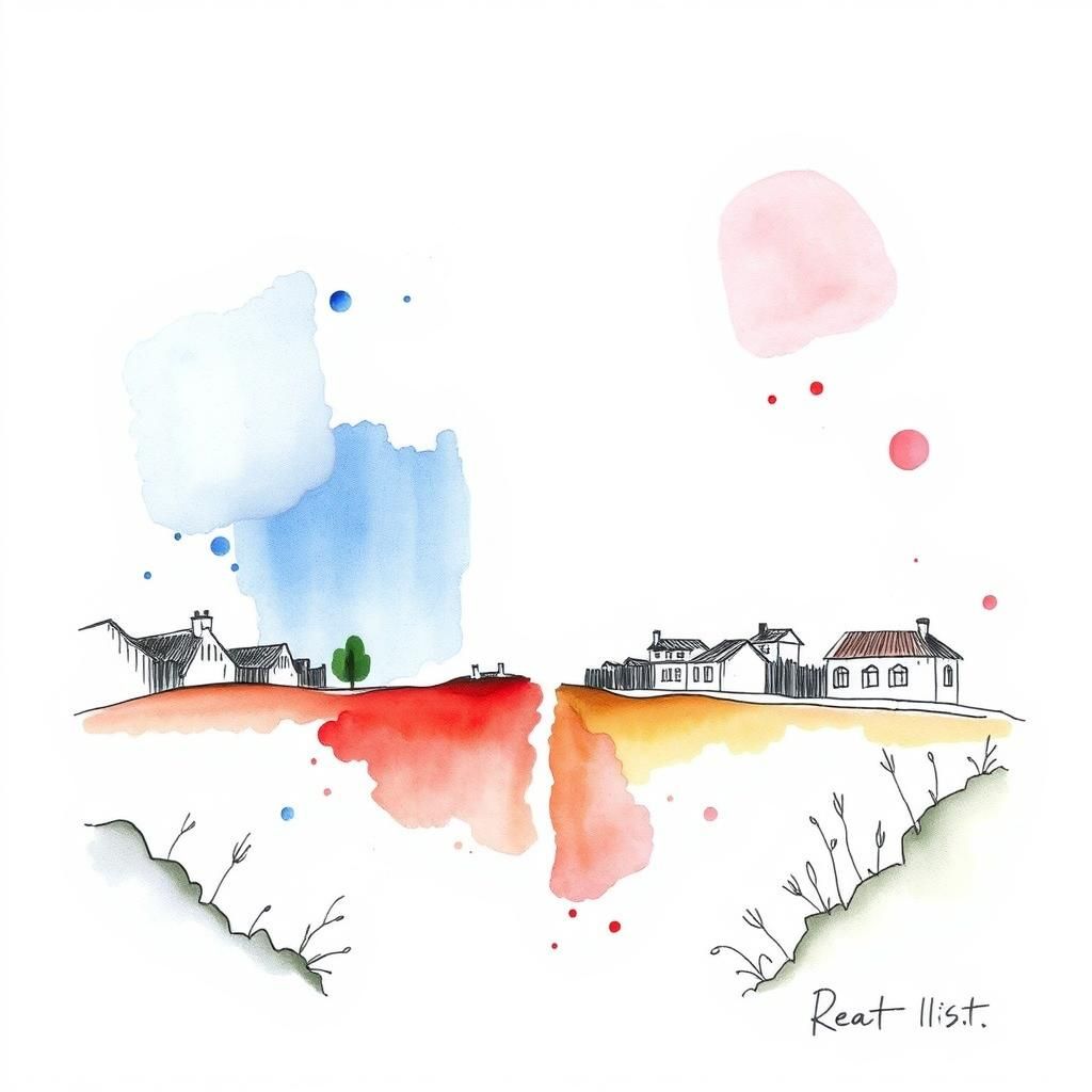 Abstract Duality in Watercolor and Ink