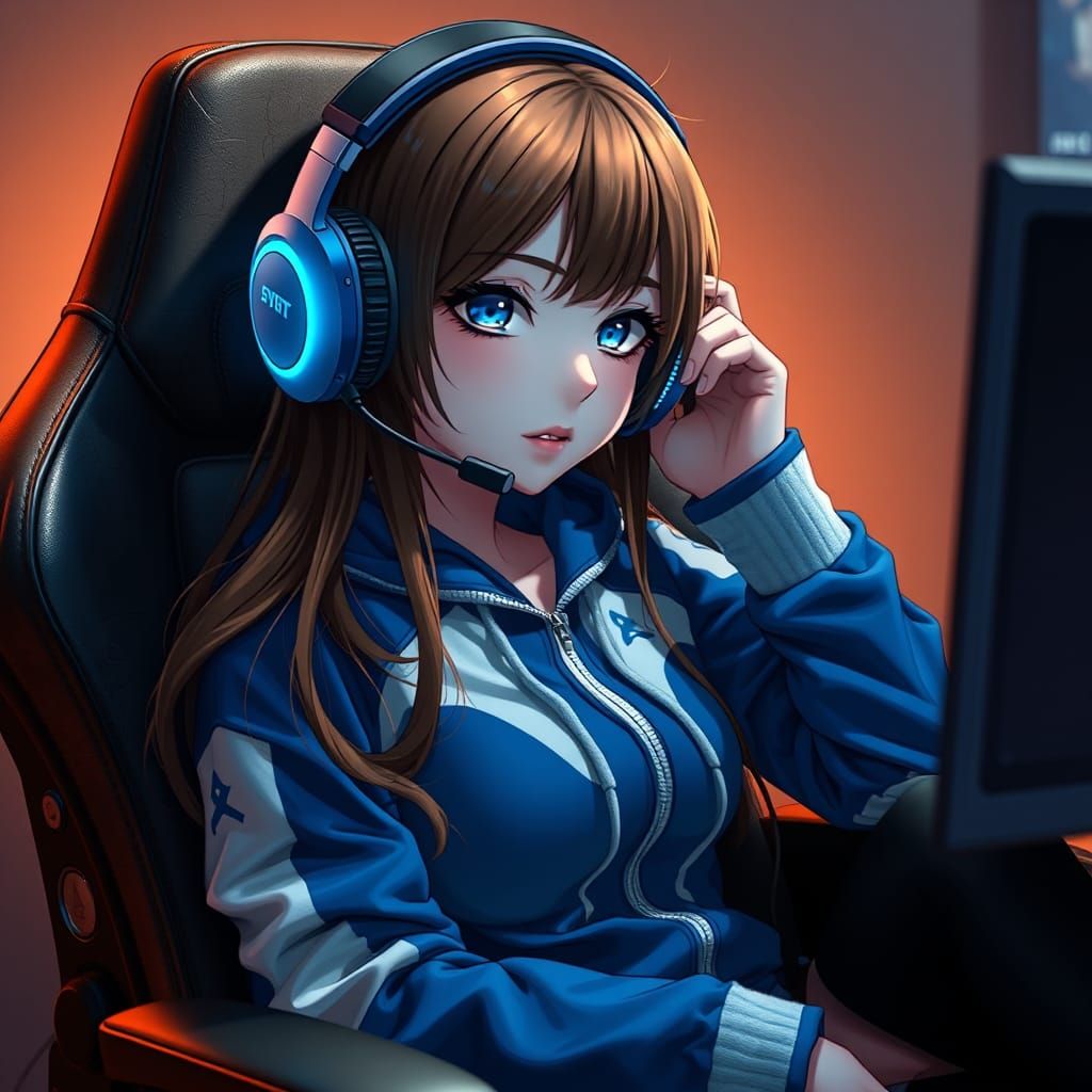 Anime Girl with Heterochromatic Eyes in Digital Matte Painti...