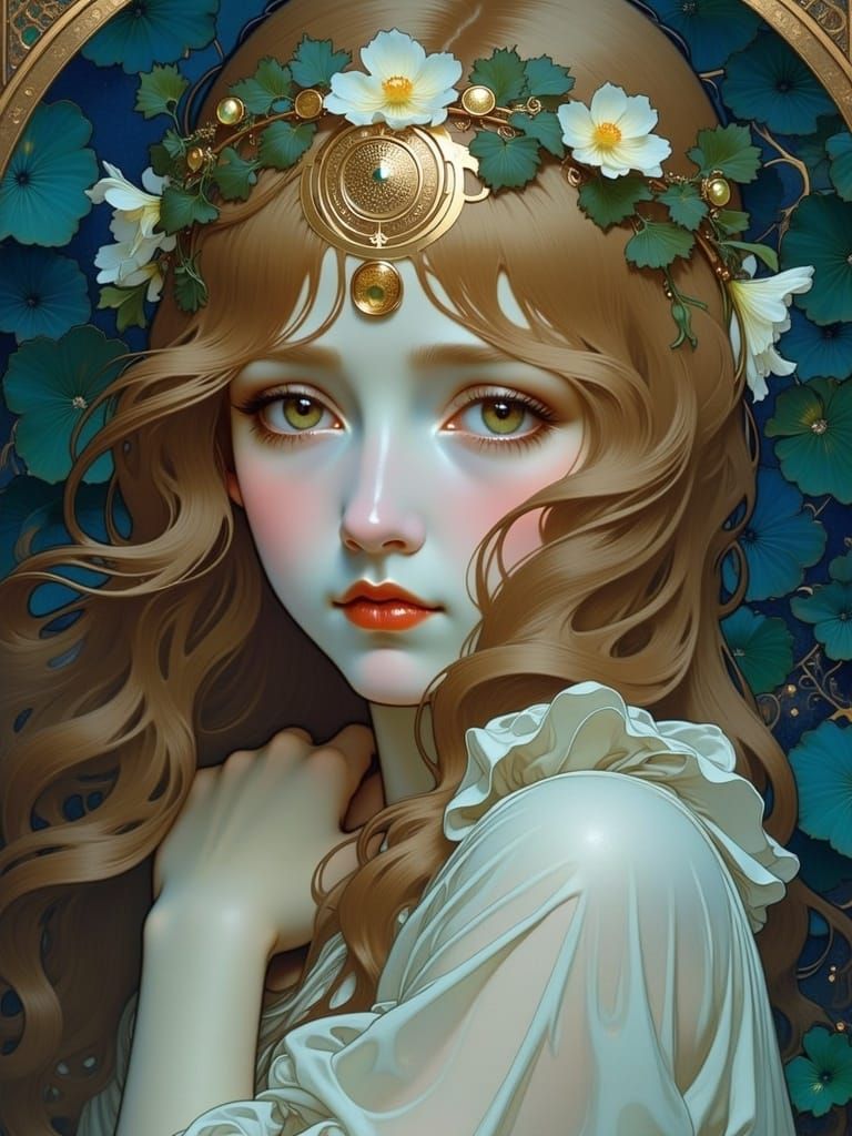 Art Nouveau Portrait of a Lost Girl