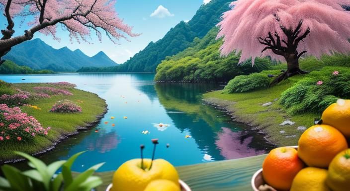 Mutant Lemon Fruit Monster in Tropical Paradise