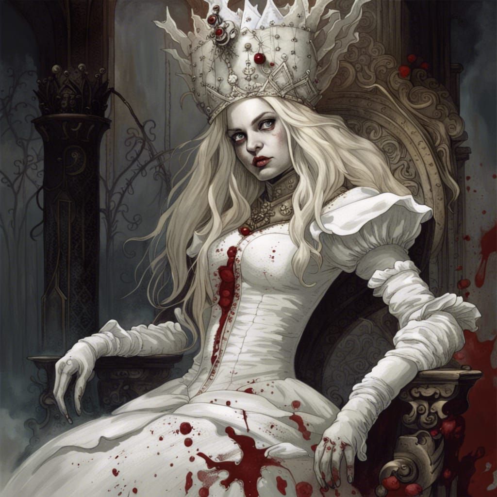 Villainous White Queen: Horror Art