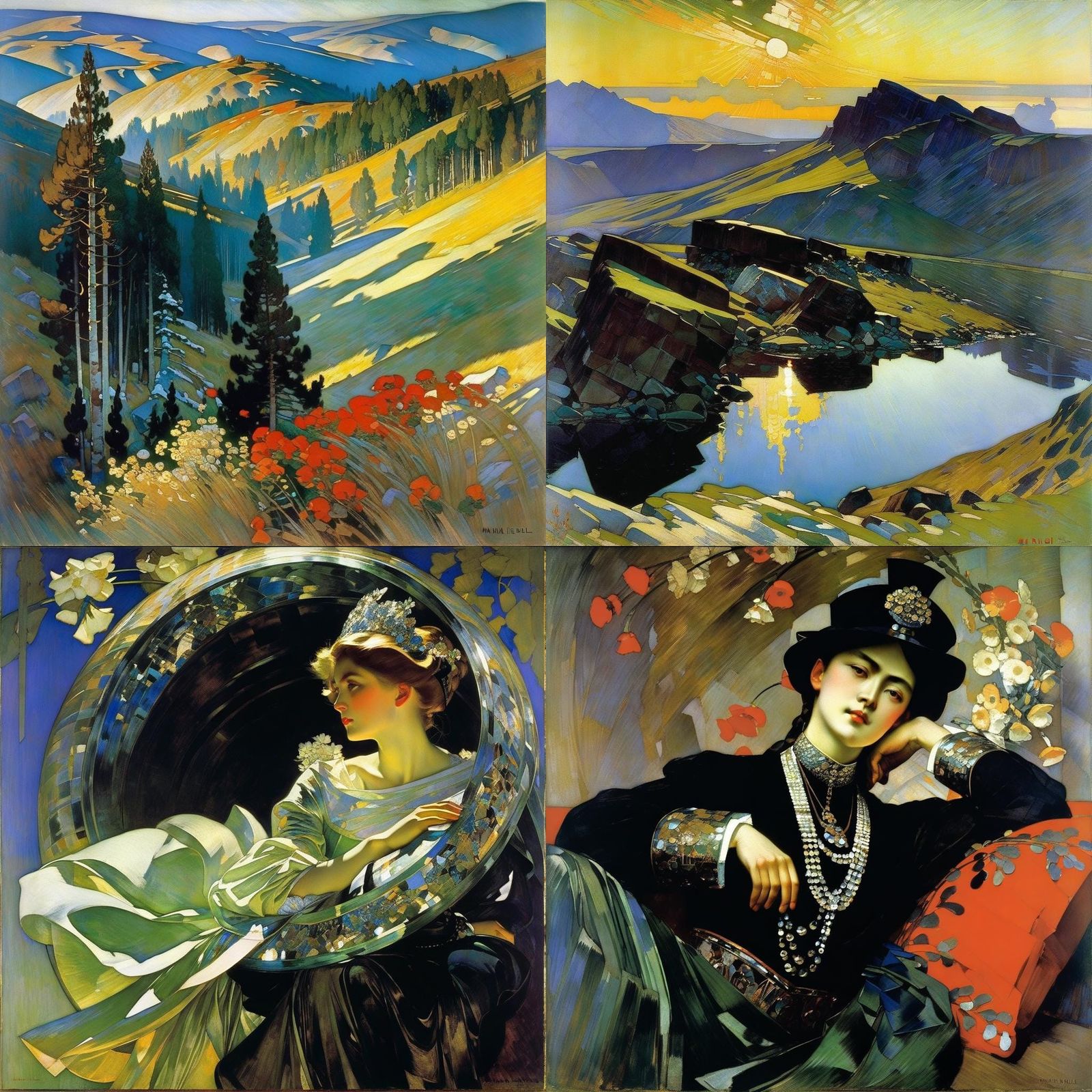 Symbolist Portrait in the Style of Vrubel