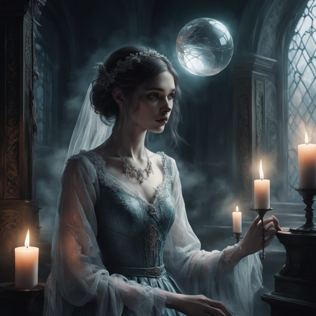 Ghostly Bride in Muted Elegance