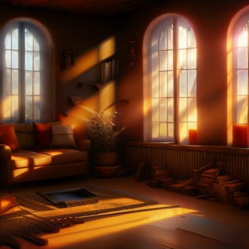 Heavenly Paradise Seen Through Living Room Window