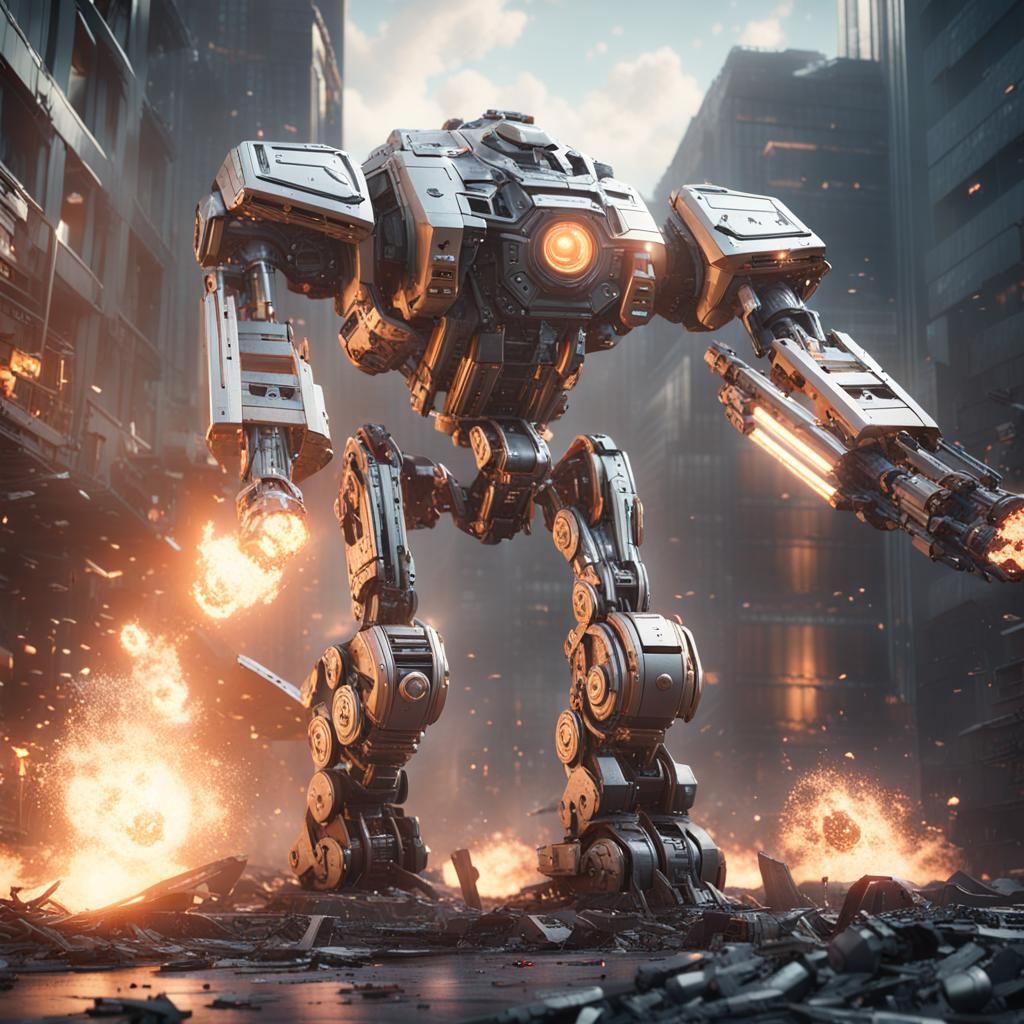 Cyborg Man Incinerates Hotel in Sci-Fi Scene