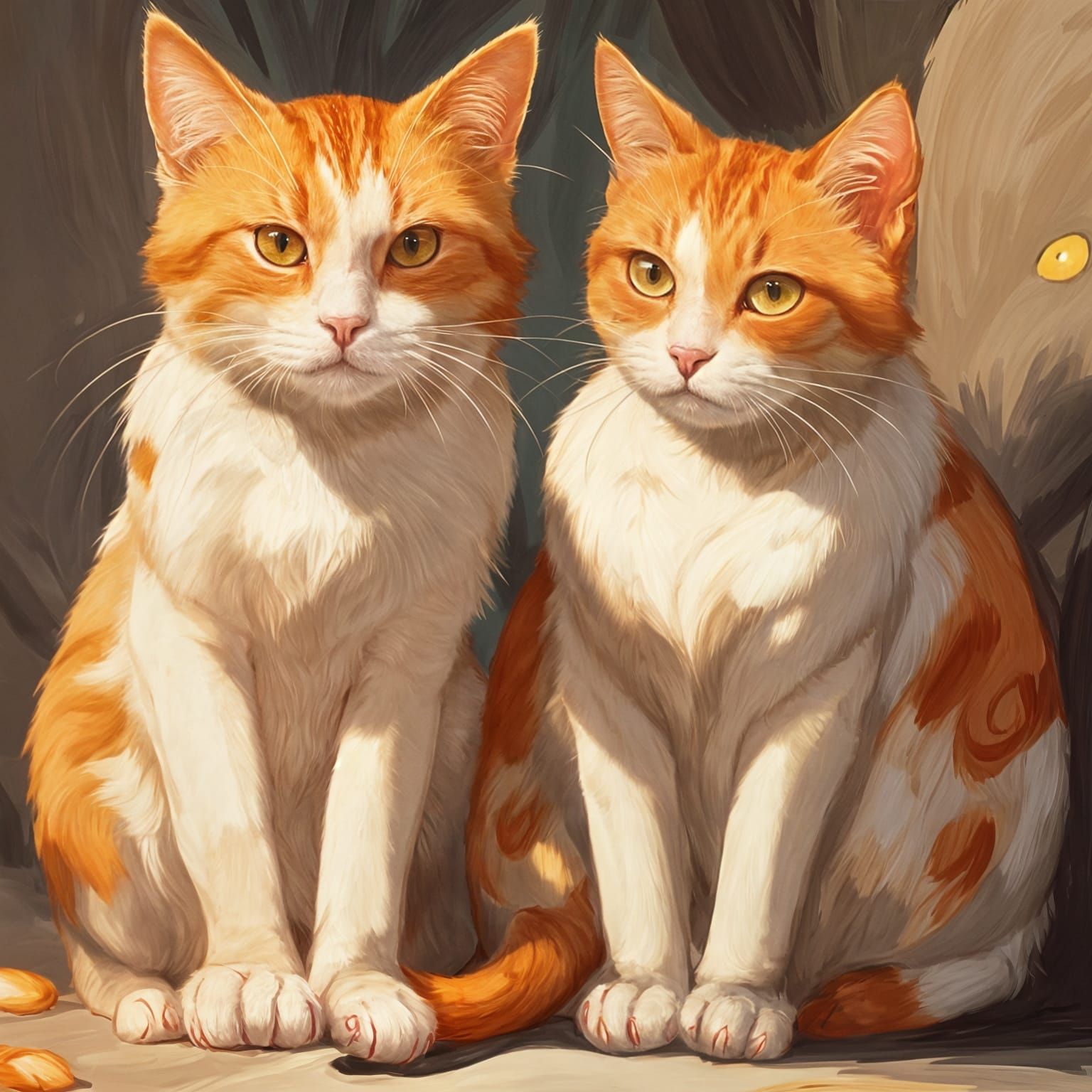 Two Ginger Cats in a Loving Portrait