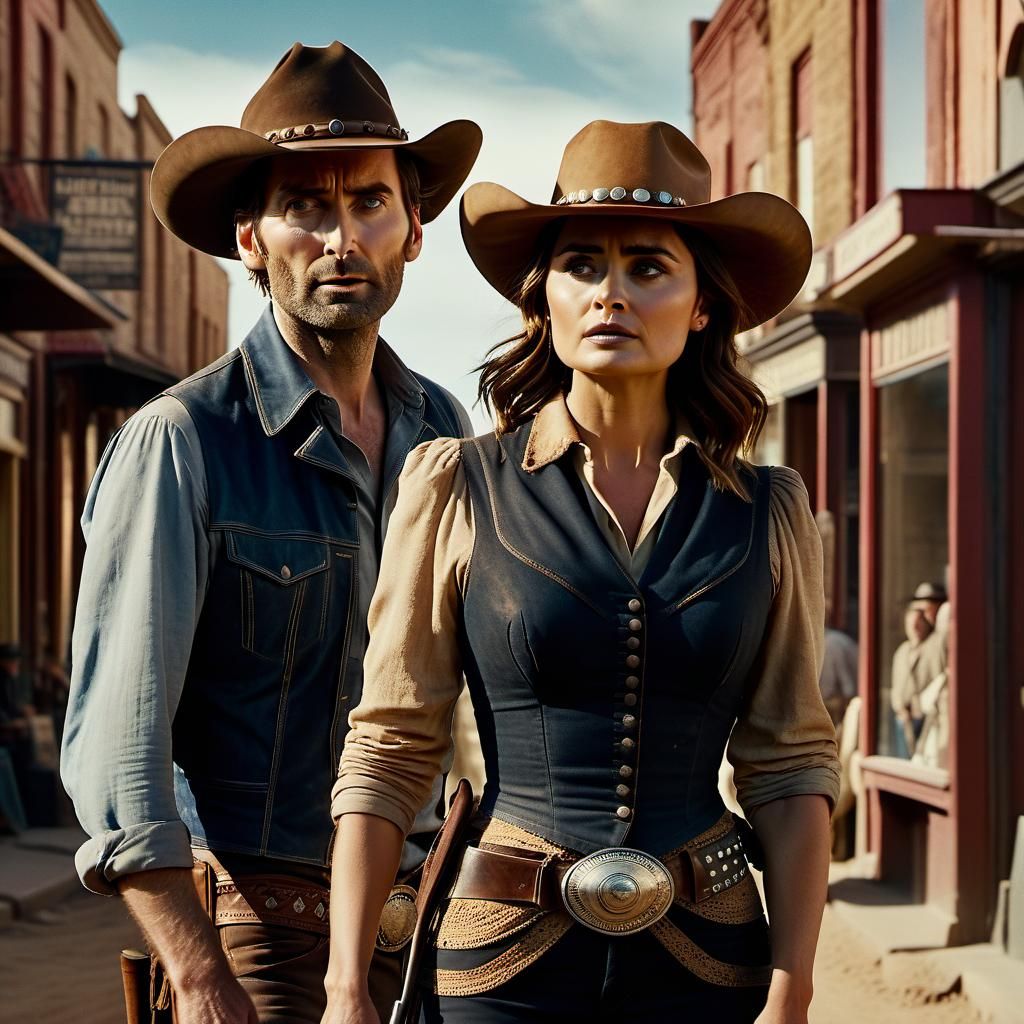 Cowboy David Tennant and Cowgirl Jenna Coleman