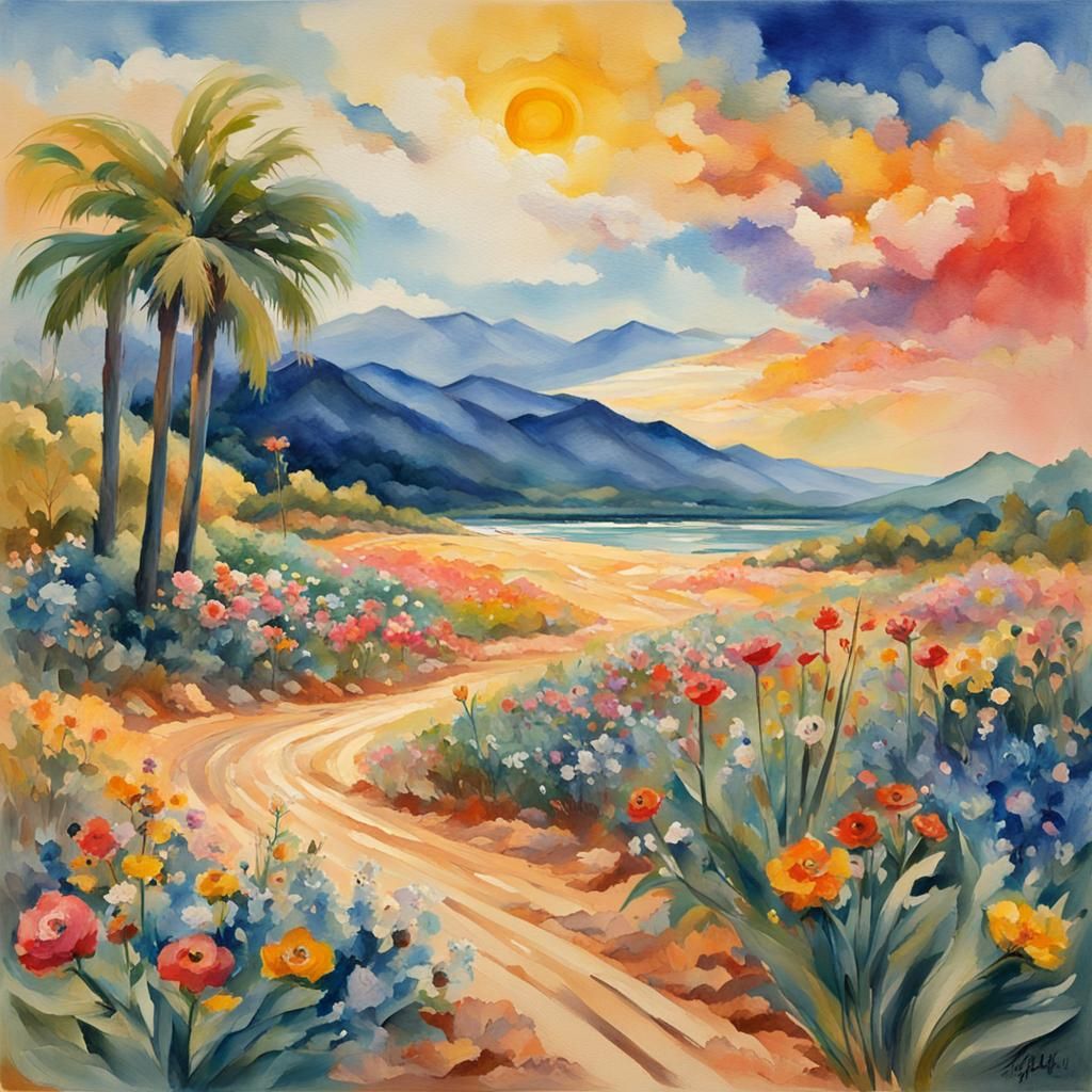 Grain of Sand with Flower, as Impasto Gouache