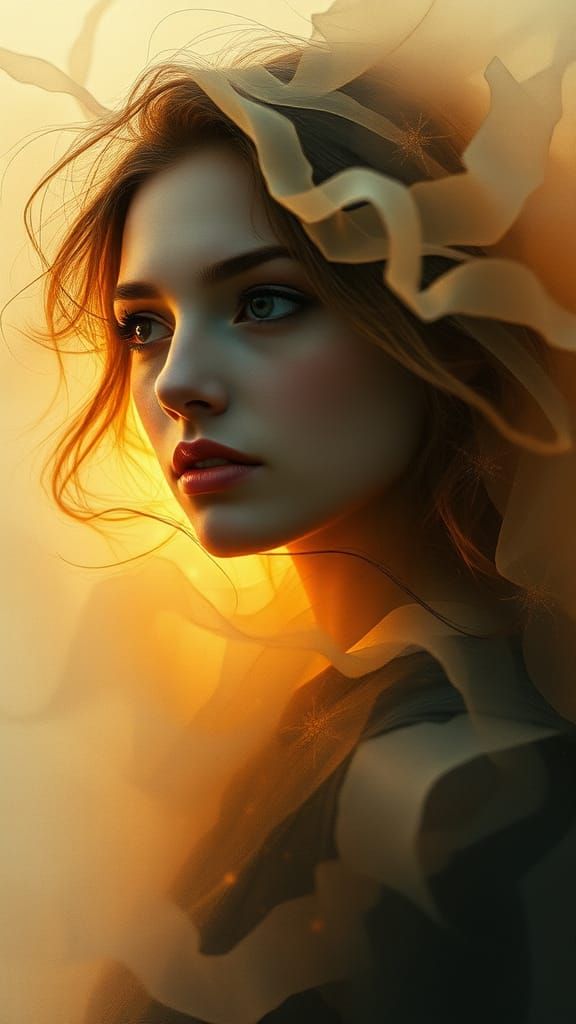 Mystical Woman in Ethereal Mist