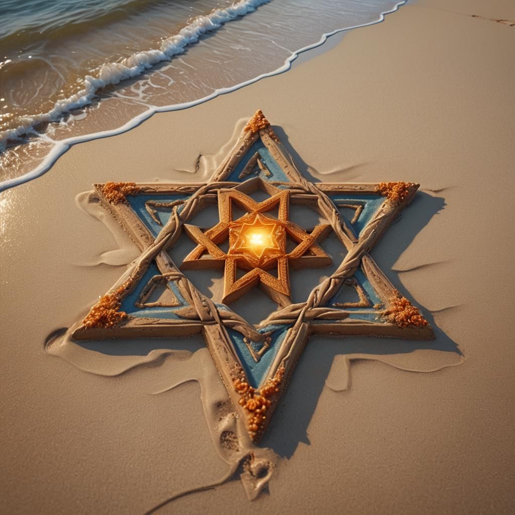 Star of David on Beach: Fantasy Matte Painting