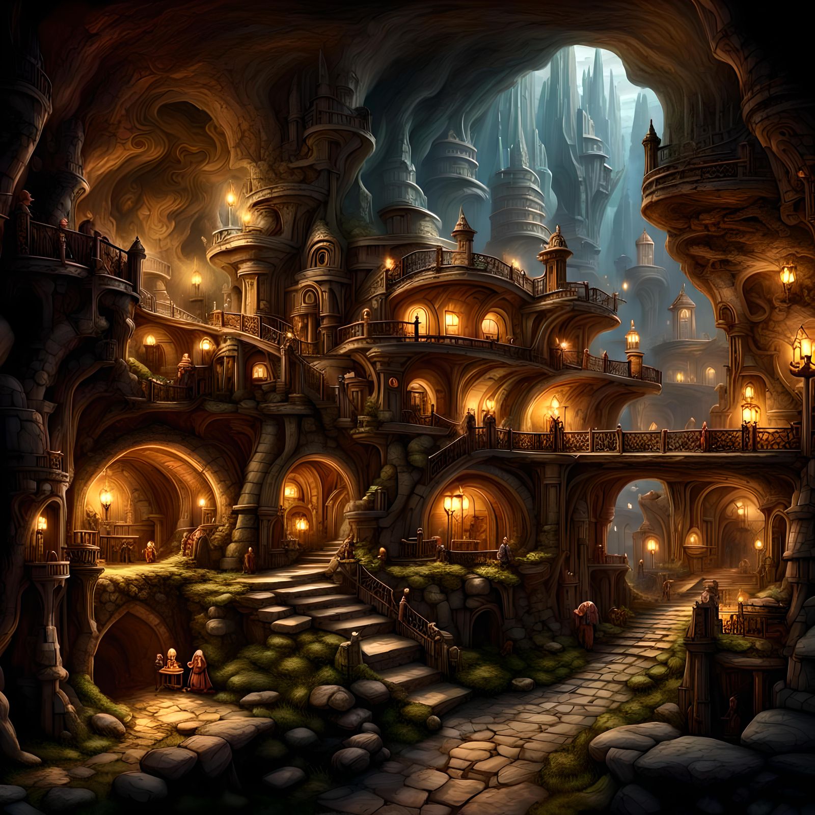 Incredible magnificent maximalist ultradetailed underground ...