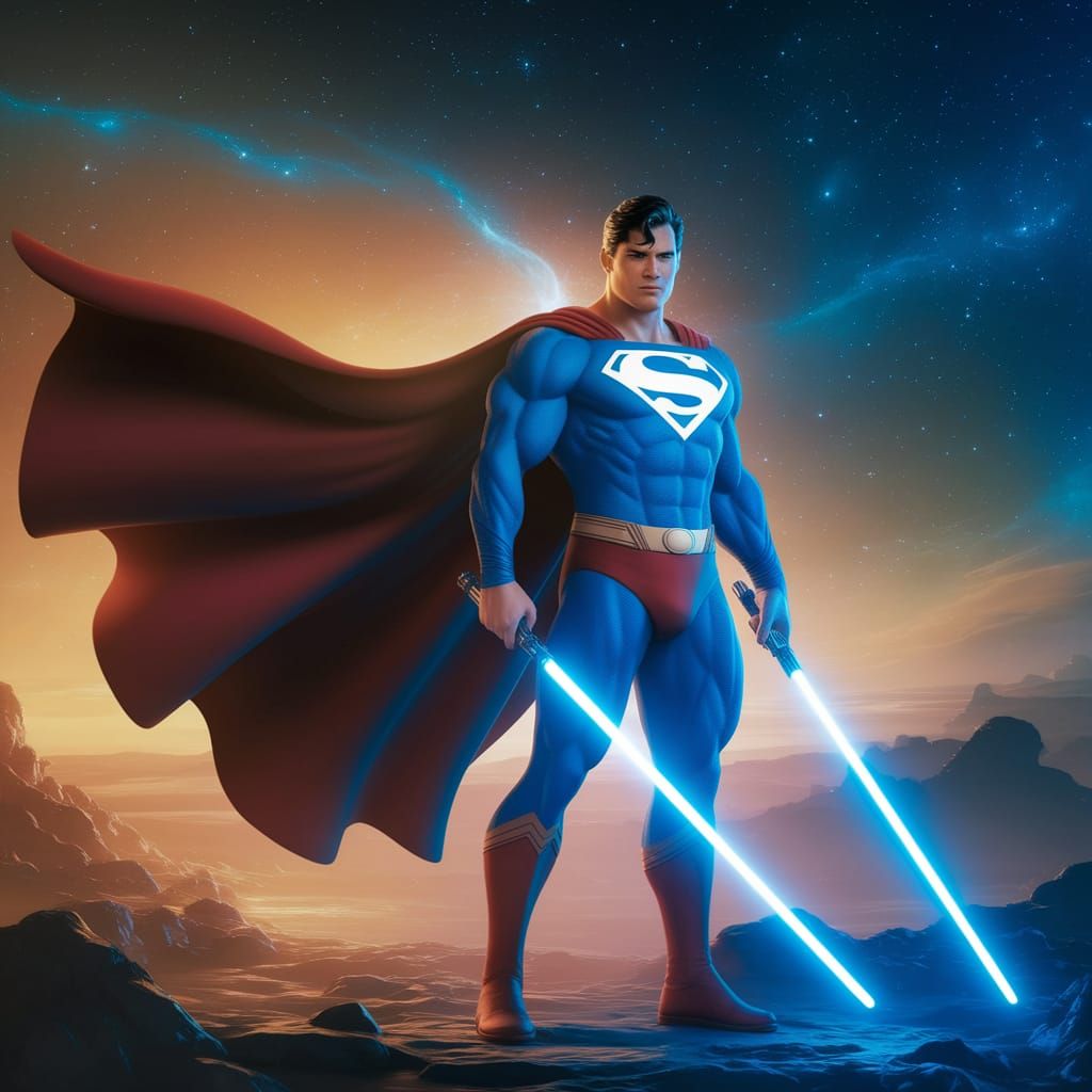 Heroic Star Wars Jedi Superman in Digital Art