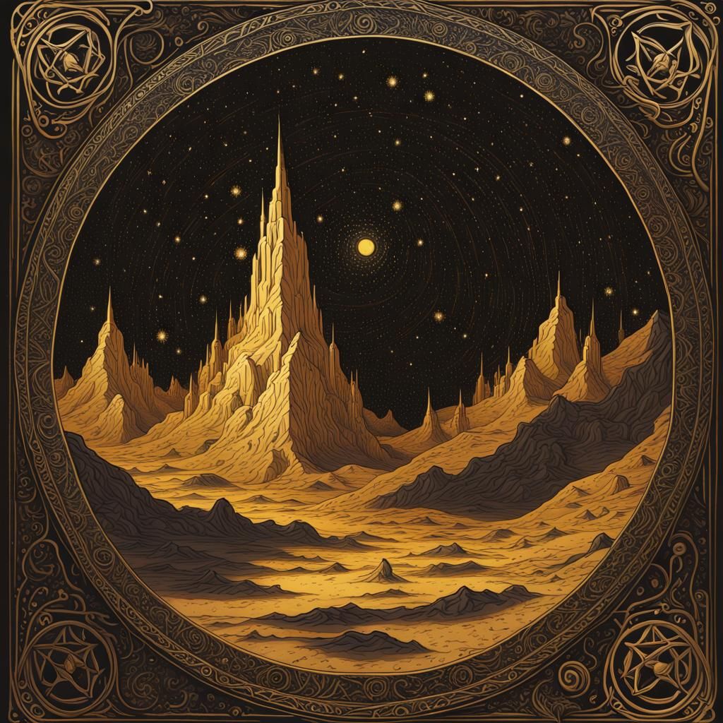 Dark Fantasy Book Cover with Starry Skies