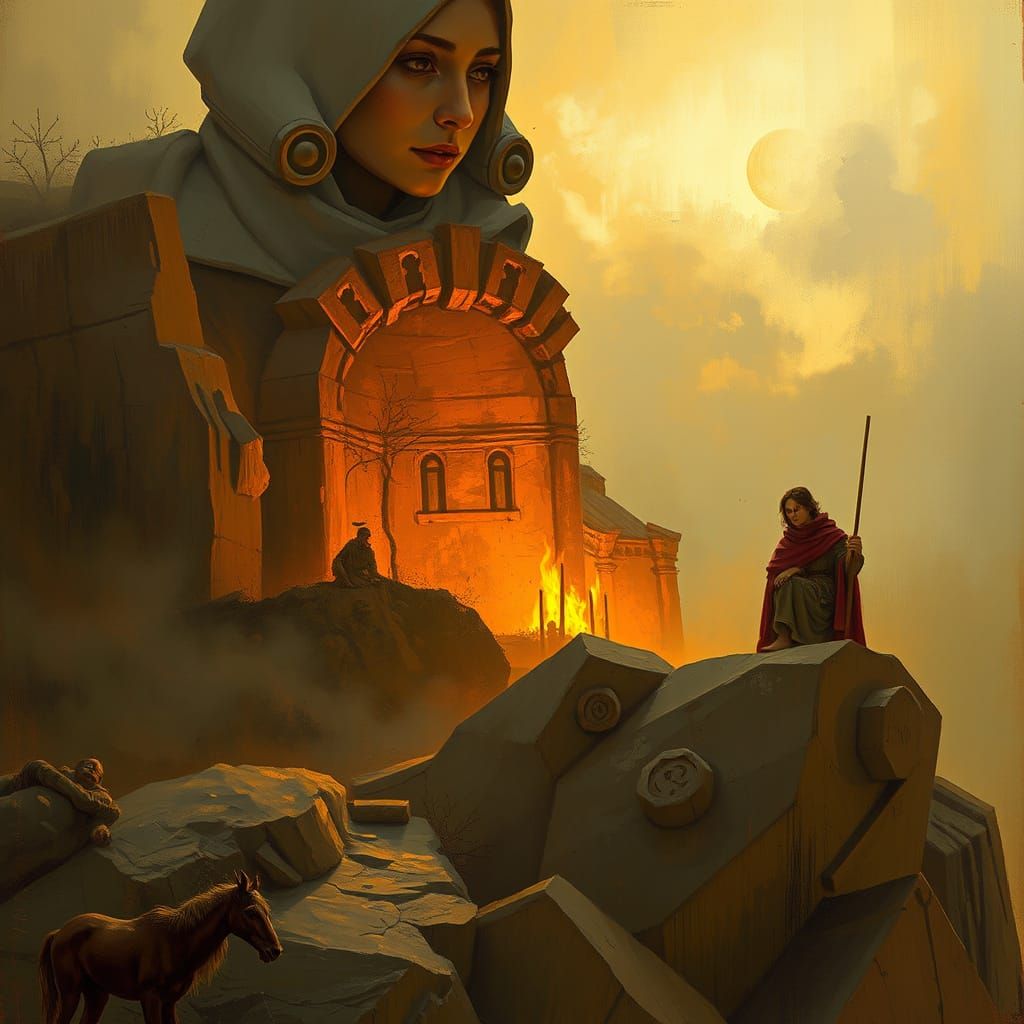 Art Nouveau Fantasy Illustration in Digital Art Style