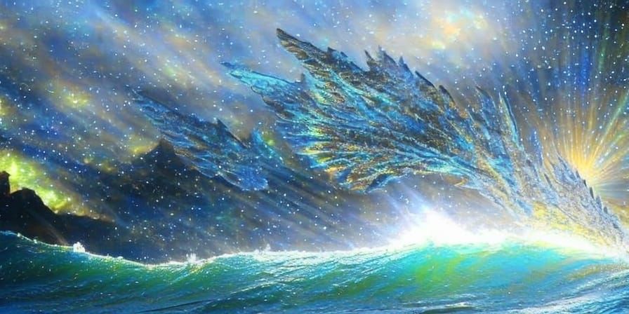 Bioluminescent Dragon Soaring in Dreamlike Sky
