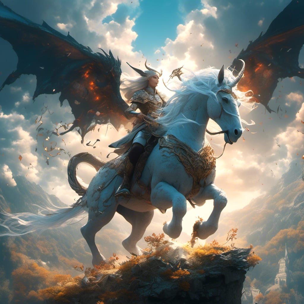 Elf on Dragon Versus Fae on Unicorn