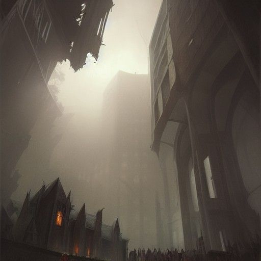 Sinister Alternate University in Dark Fantasy Style