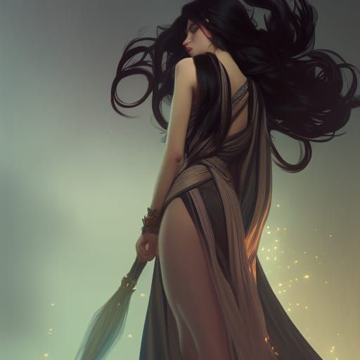 Elegant Person in Dress, Hyperdetailed Digital Art