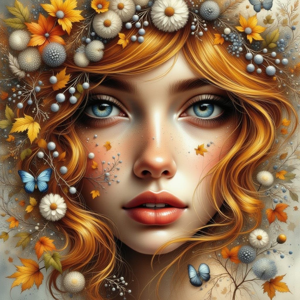 Autumn Goddess with Wheat Adornments