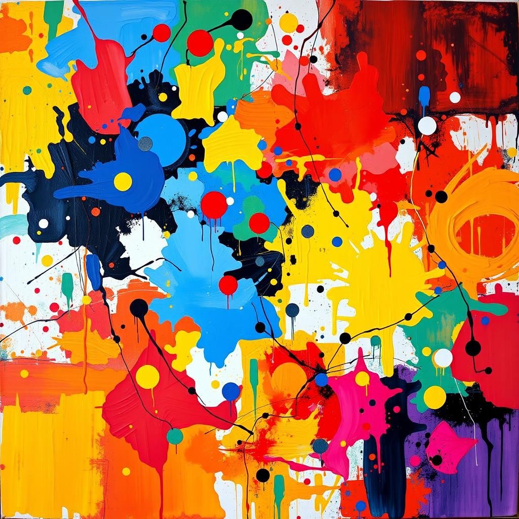 Abstract Color Bursts with Impressionist Textures