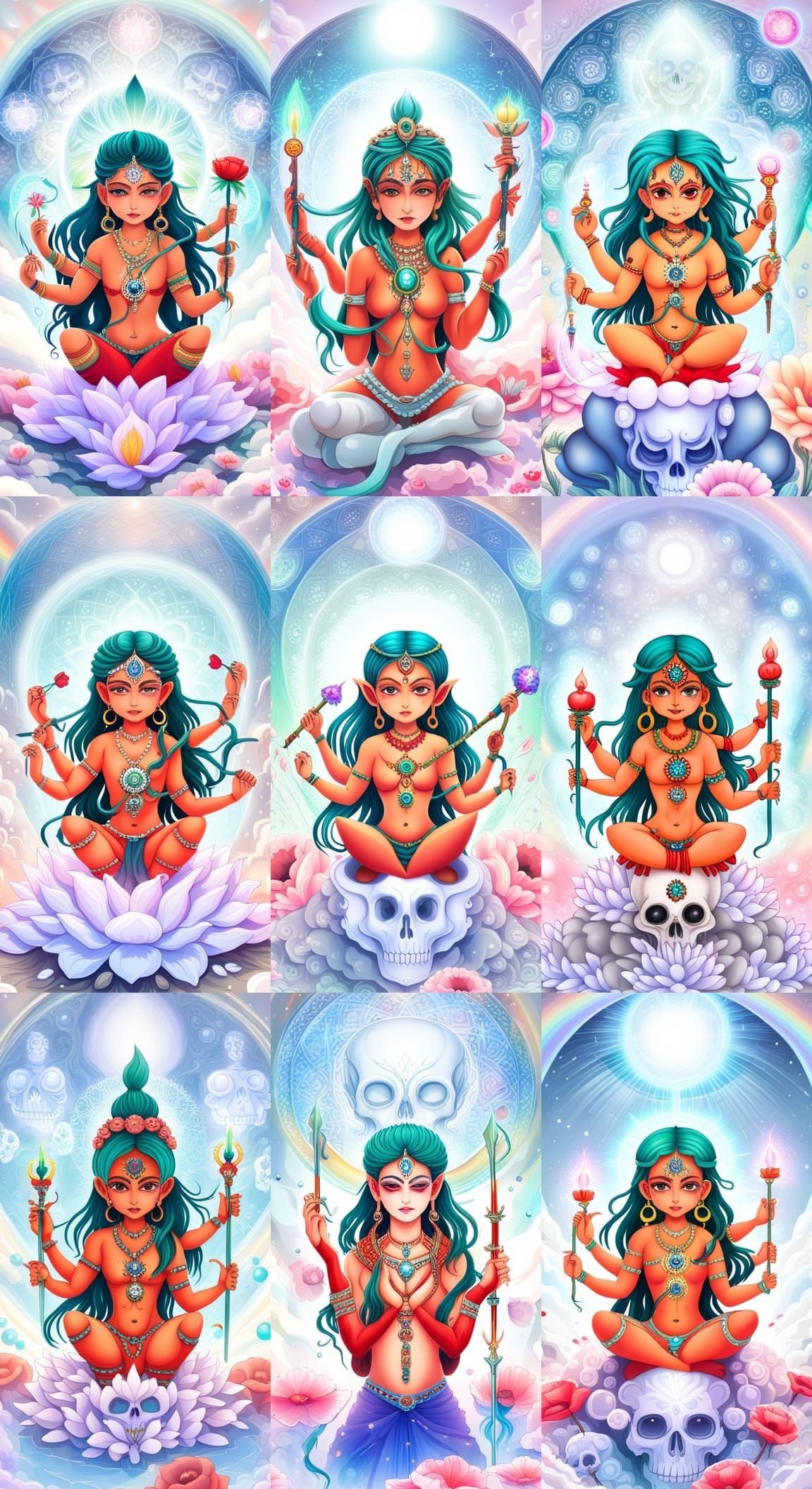 Red Chibi Vajrayogini in Anime Art Style