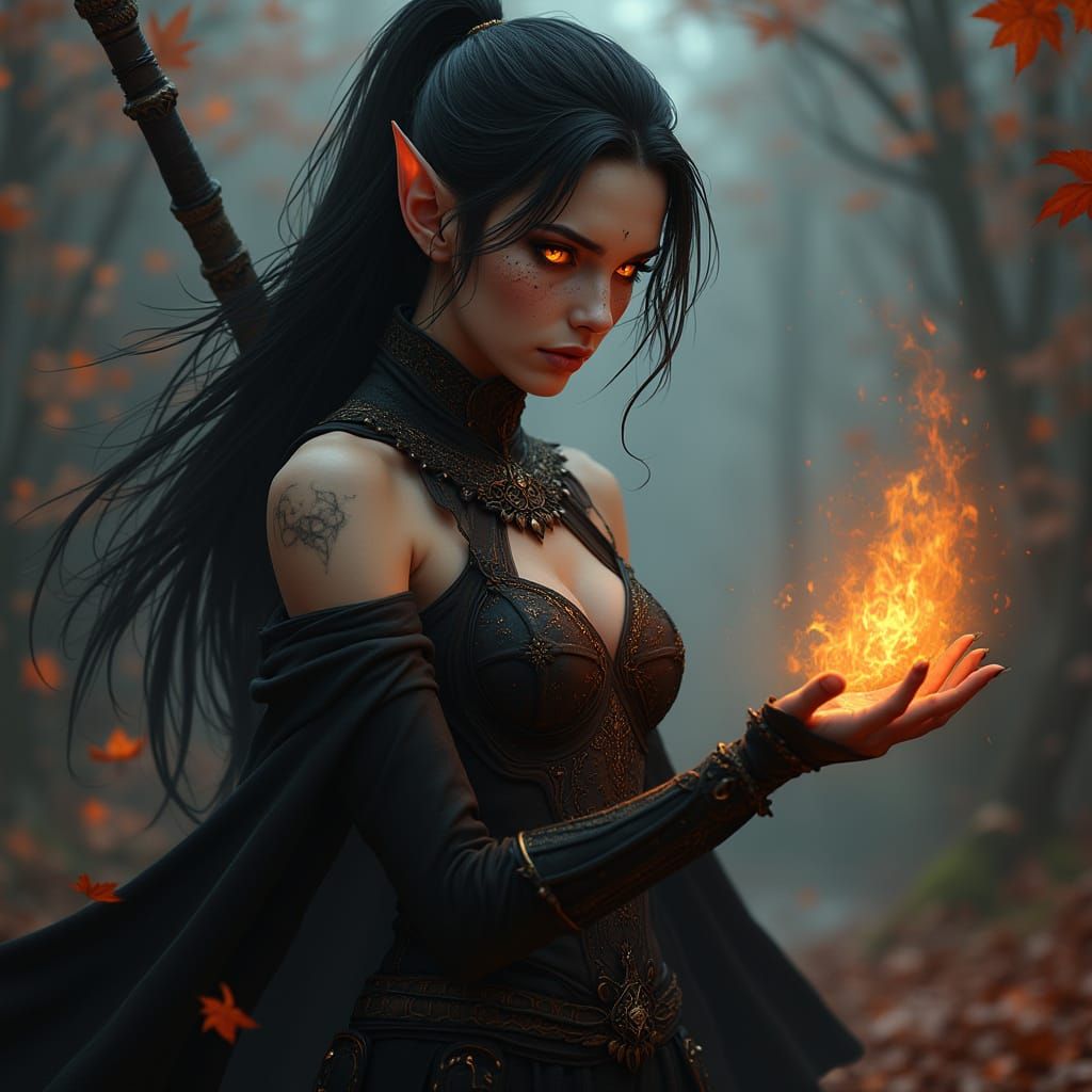 Ethereal Warrior Goddess in Dark Fantasy Portrait